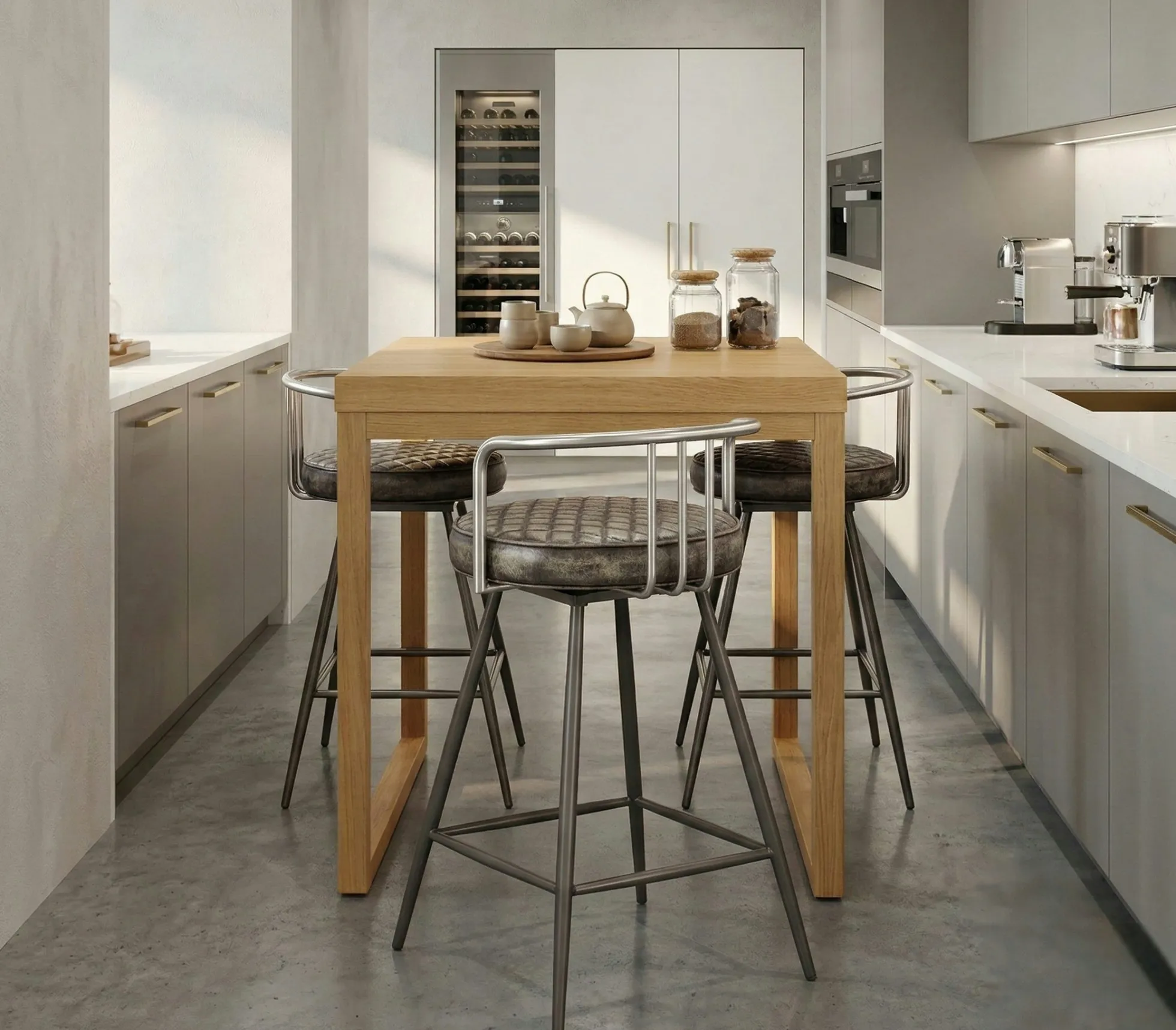 Tabouret de bar industriel brun BRISBANE