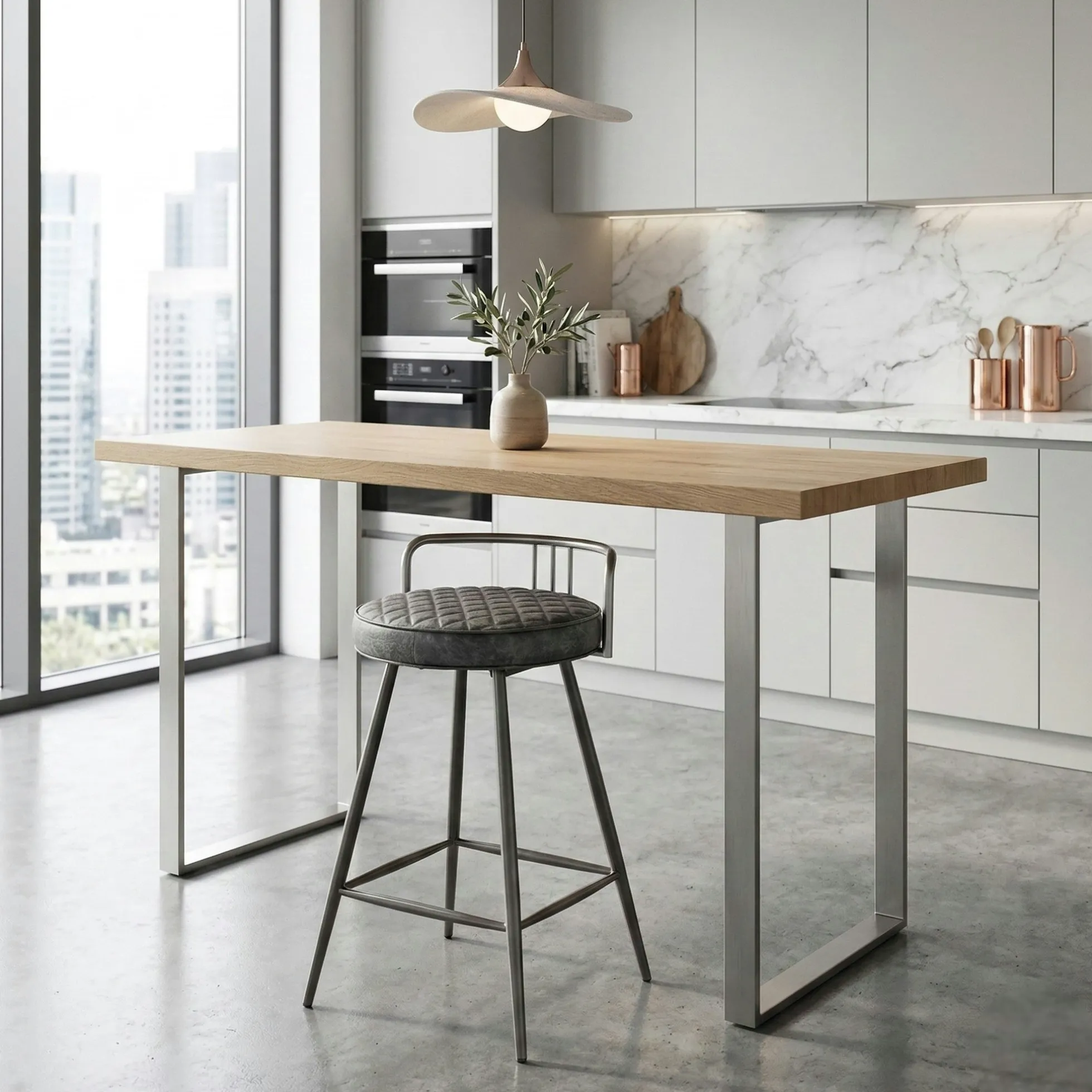 Tabouret de bar industriel brun BRISBANE