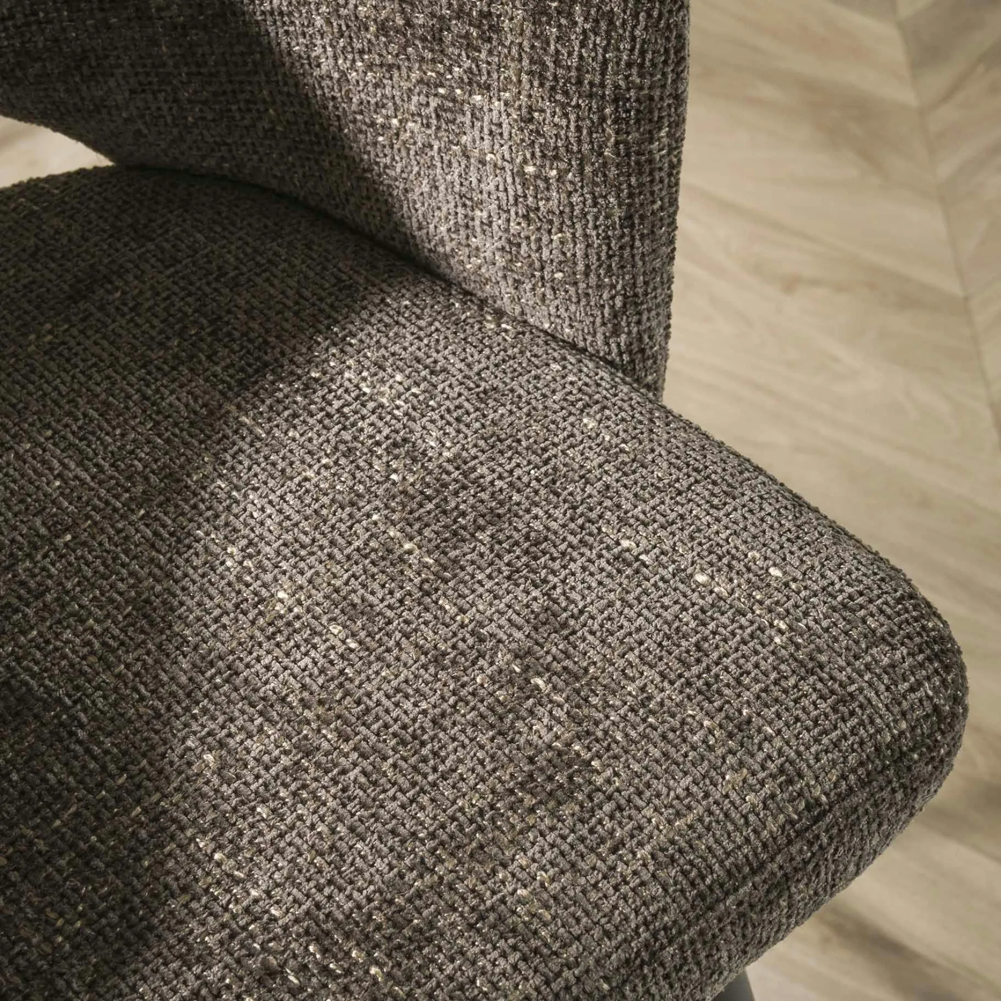 Tabouret de bar marron en velours tissé avec dossier ouvert (lot de 2) GALWAY