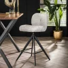 Tabouret de bar pivotant en bouclette grise (lot de 2) GALWAY