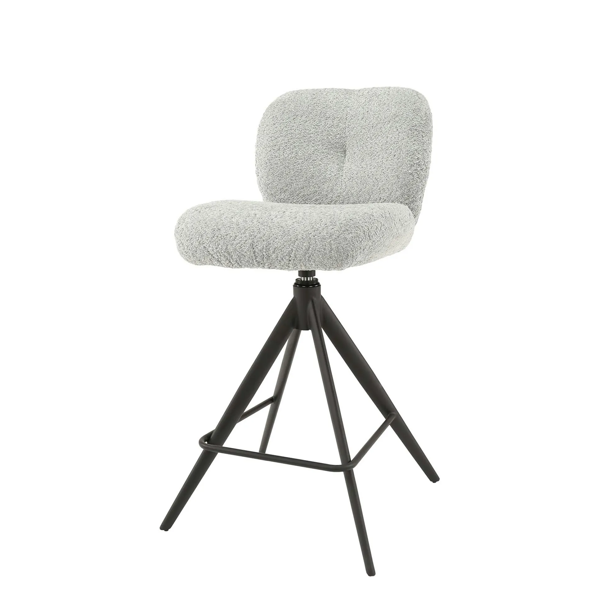Tabouret de bar pivotant en bouclette grise (lot de 2) GALWAY