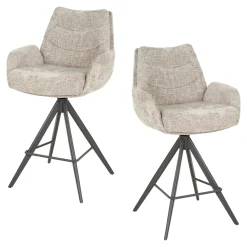 Tabouret de bar pivotant grand confort, finition beige (lot de 2) TAJ