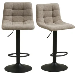 Tabouret de bar réglable en velours gris (lot de 2) SAVONE