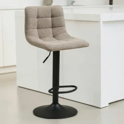 Tabouret de bar réglable en velours gris (lot de 2) SAVONE