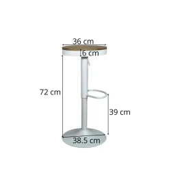 Tabouret de bar réglable métal blanc (lot de 2) LEEDS