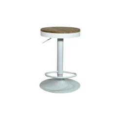Tabouret de bar réglable métal blanc (lot de 2) LEEDS