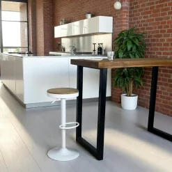 Tabouret de bar réglable métal blanc (lot de 2) LEEDS