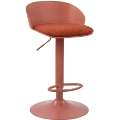 Tabouret de bar réglable métal et tissu terracotta (lot de 2) LEEDS