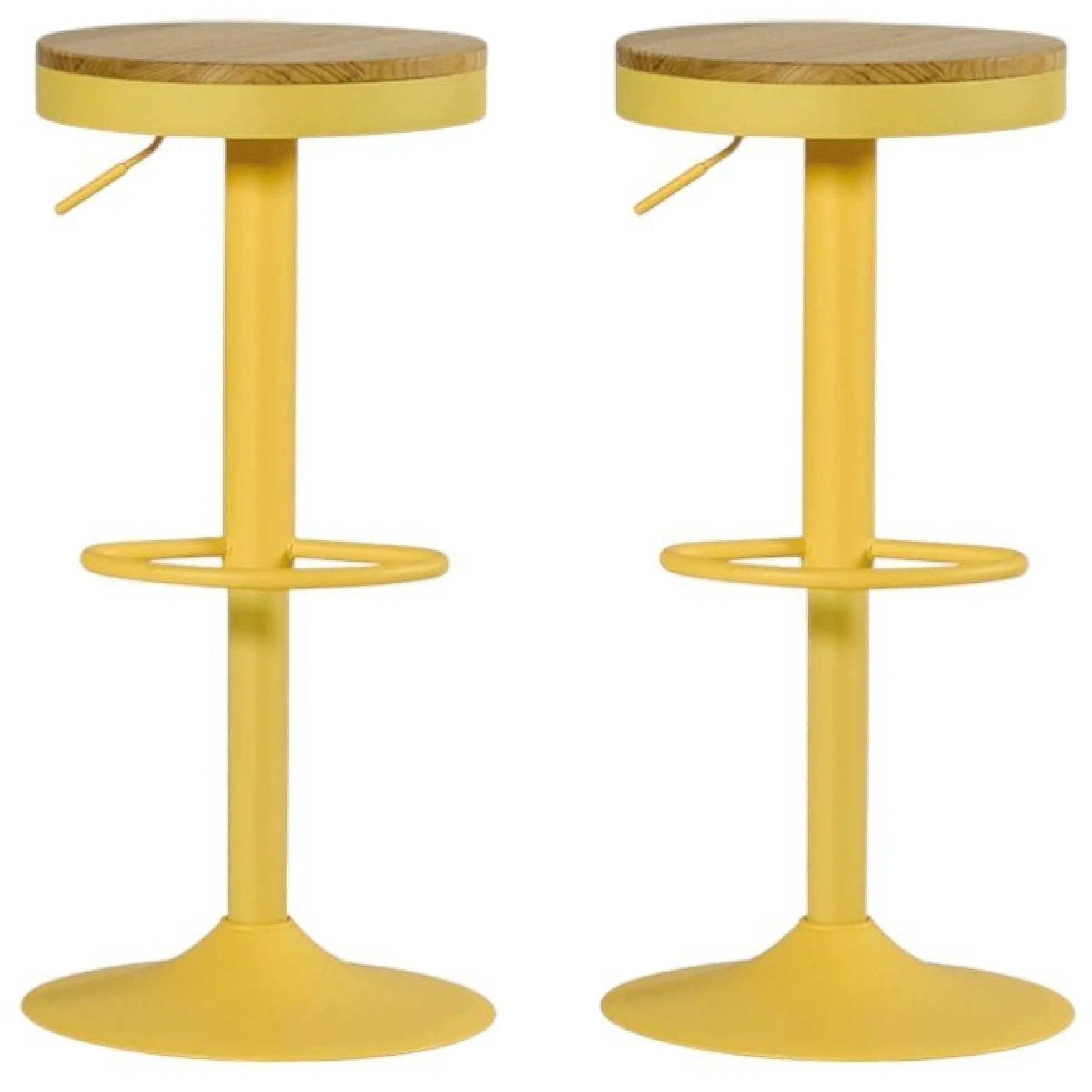 Tabouret de bar réglable métal jaune (lot de 2) LEEDS