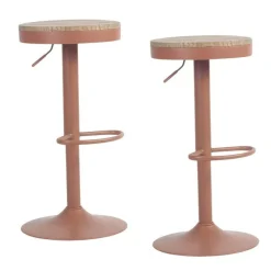 Tabouret de bar réglable métal terracotta (lot de 2) LEEDS