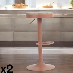 Tabouret de bar réglable métal terracotta (lot de 2) LEEDS