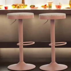 Tabouret de bar réglable métal terracotta (lot de 2) LEEDS