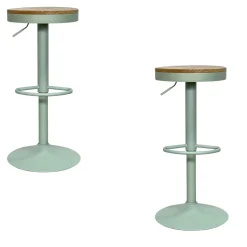 Tabouret de bar réglable métal vert (lot de 2) LEEDS