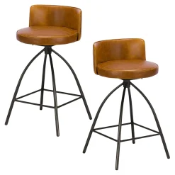 Tabouret de bar vintage camel (lot de 2) BRISBANE