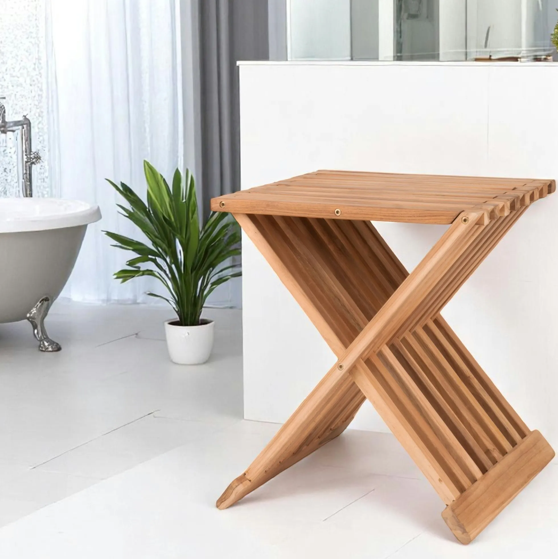 Tabouret en bois de teck MENDOZA