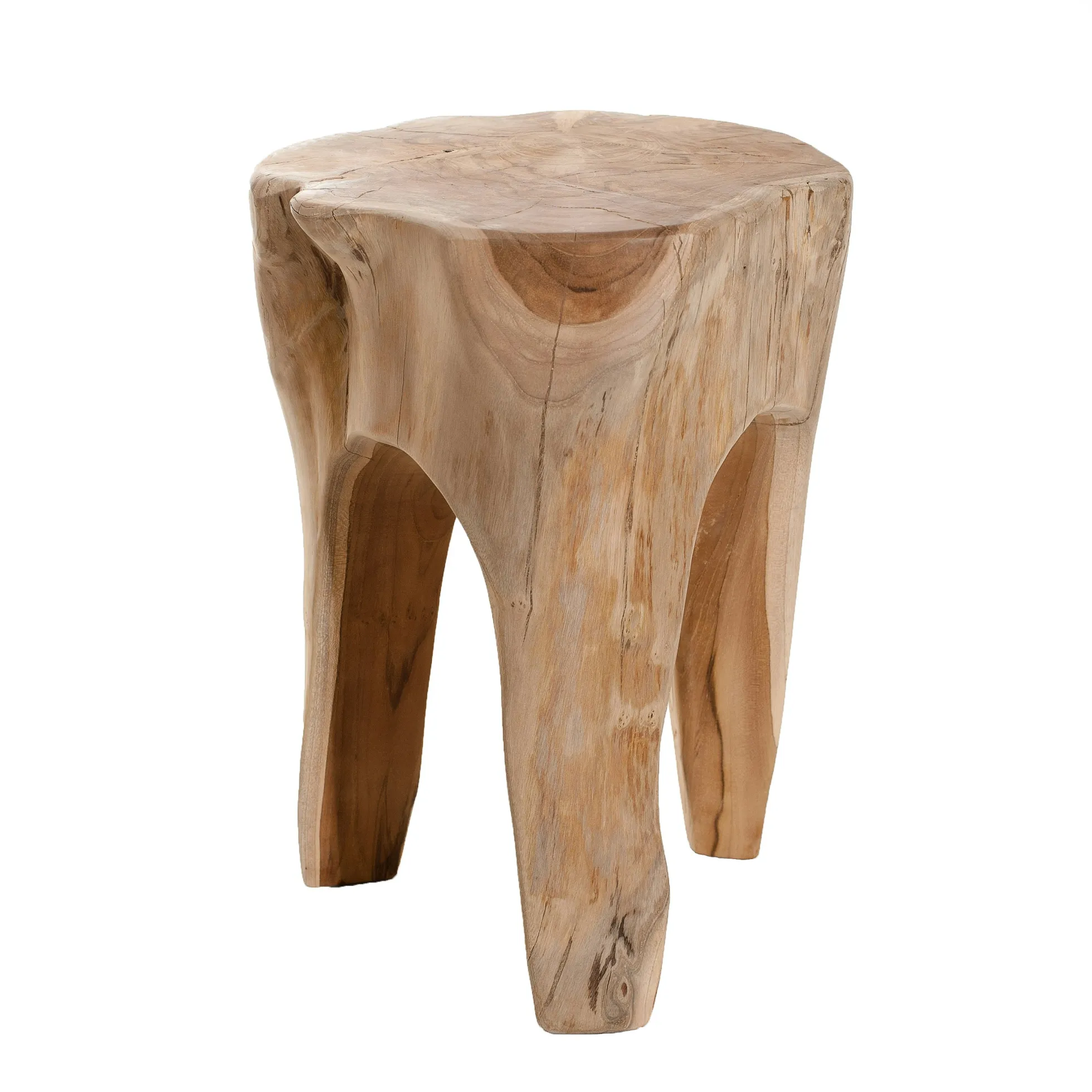 Tabouret rond en teck POLO