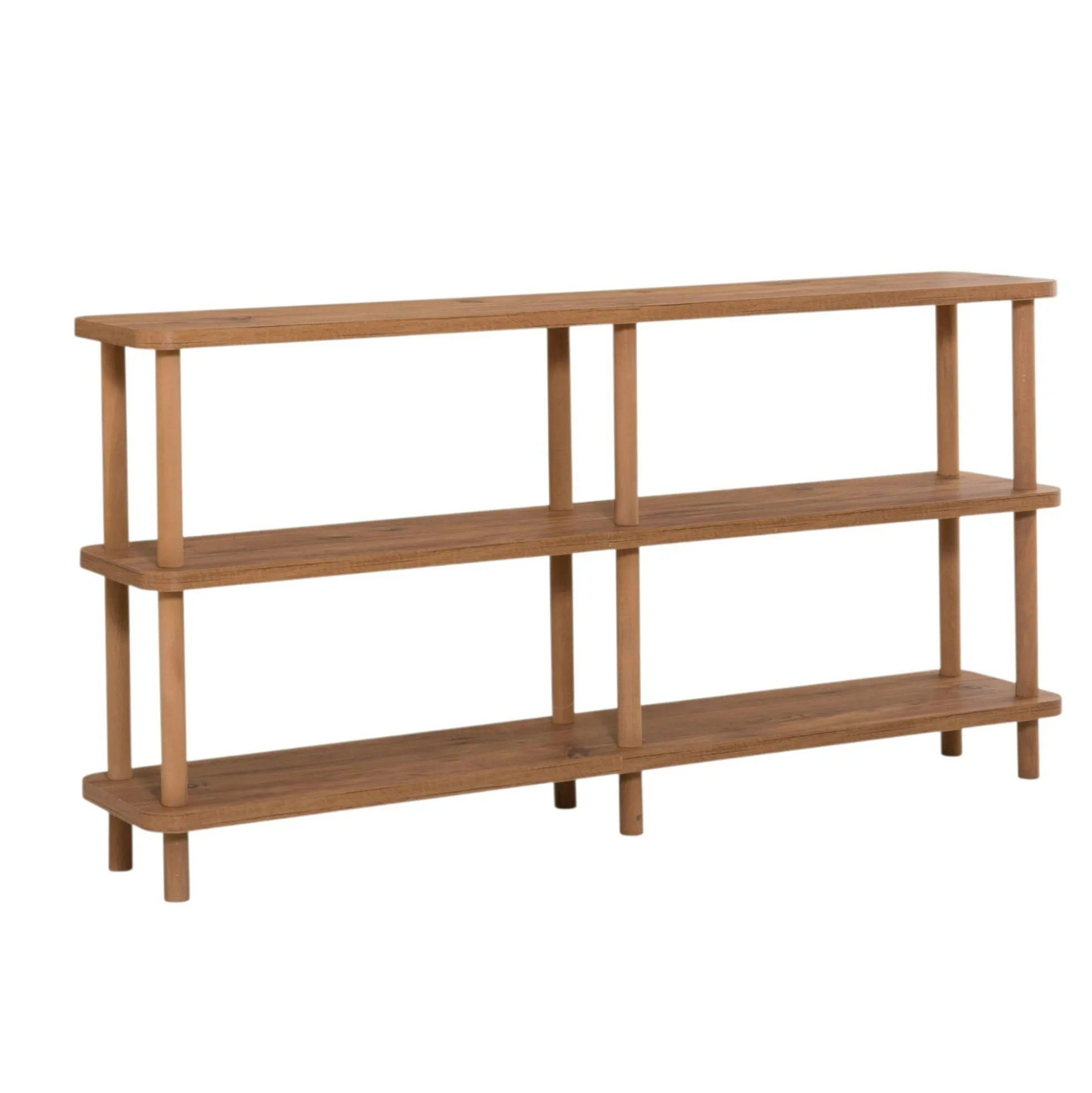 Étagère console effet bois clair 150 cm - 3 niveaux MARFA