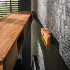 Étagère murale en bois d'acacia épais 2 m MELBOURNE