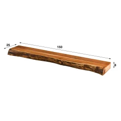 Étagère murale en bois d'acacia épais 150 cm MELBOURNE