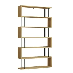 Étagère murale moderne effet bois clair - 6 niveaux UMEA