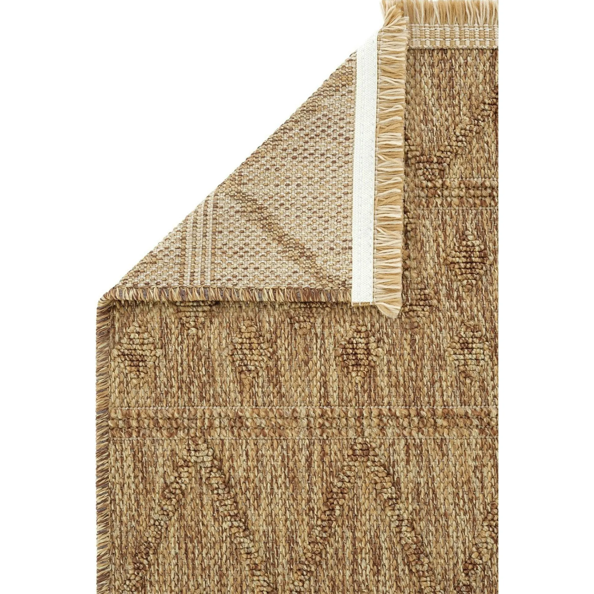 Tapis beige motifs losanges – franges, 120x180 cm ISTANBUL