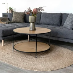 Tapis bohème en jute tressée - forme ovale, déco naturelle FEZ