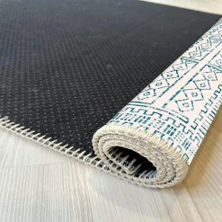 Tapis écru contrasté – motifs bleus, 160x230 cm ISTANBUL