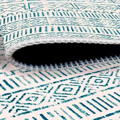 Tapis écru contrasté – motifs bleus, 160x230 cm ISTANBUL