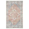 Tapis d'entrée intérieur vintage tons orange et bleu FEZ