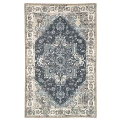 Tapis d'entrée intérieur vintage tons bleus FEZ