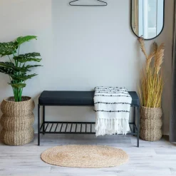 Tapis de salle de bains ovale en jute tressée FEZ