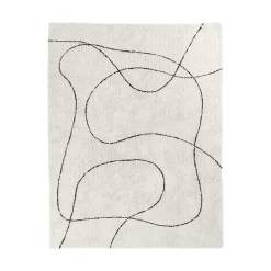 Tapis de salon beige design abstrait courbe 160x230 cm ISTANBUL
