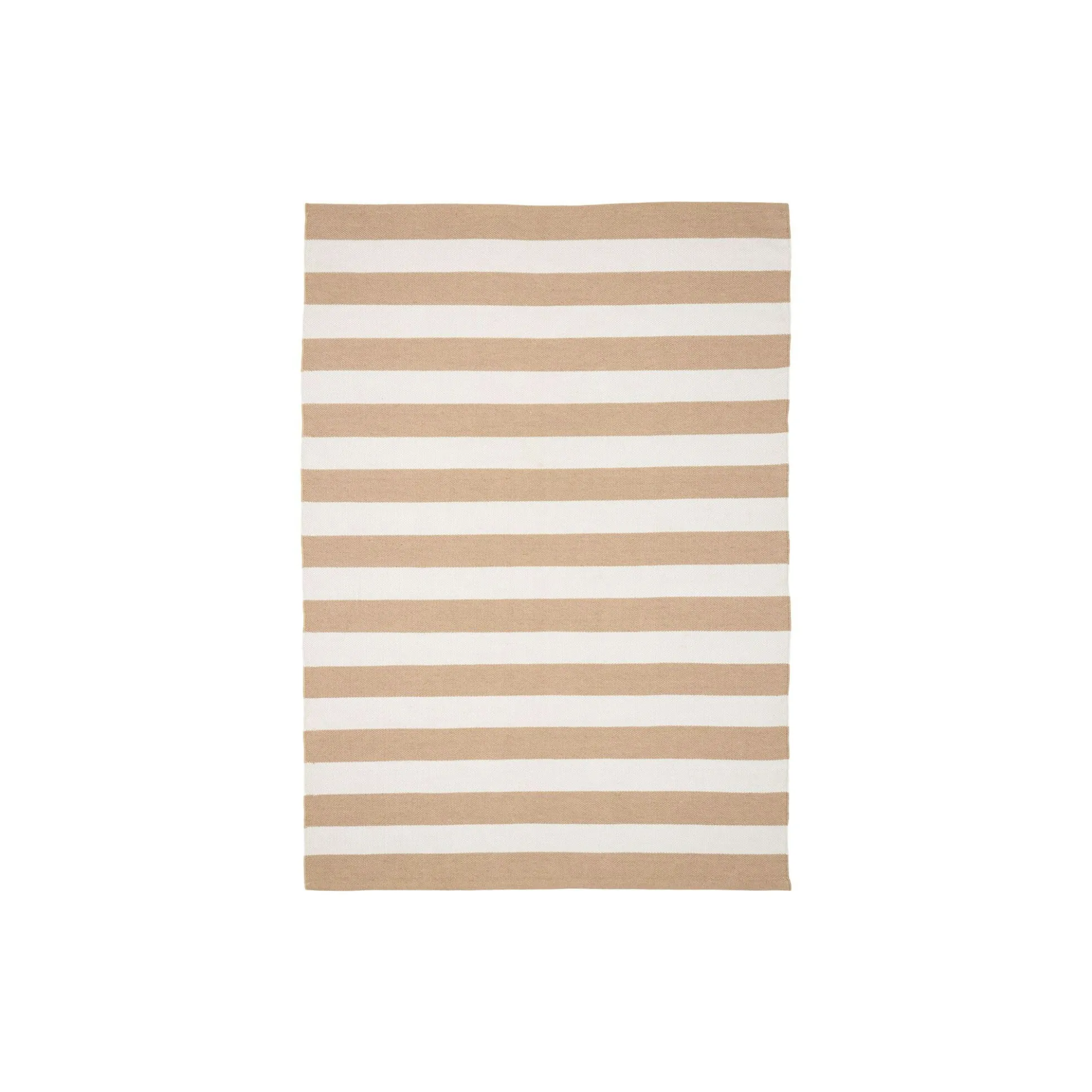 Tapis d'extérieur écoresponsable - rayures beige/blanc MENDOZA
