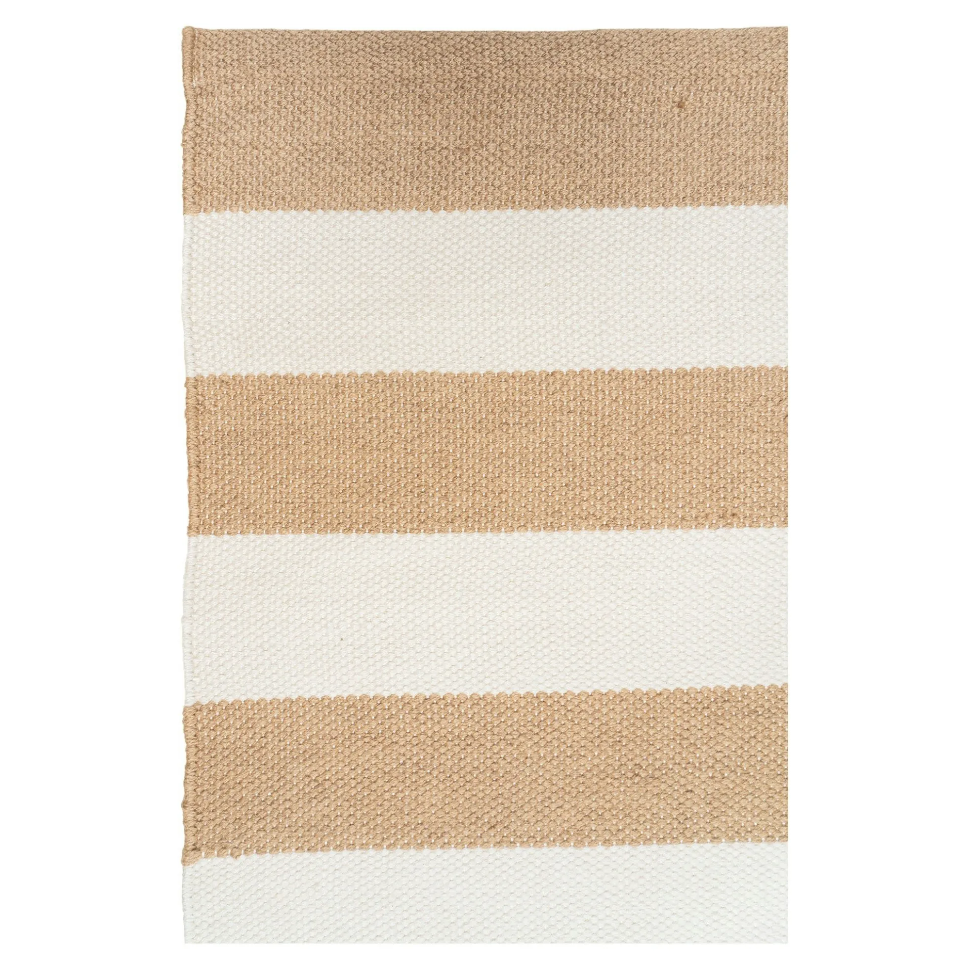 Tapis d'extérieur écoresponsable - rayures beige/blanc MENDOZA