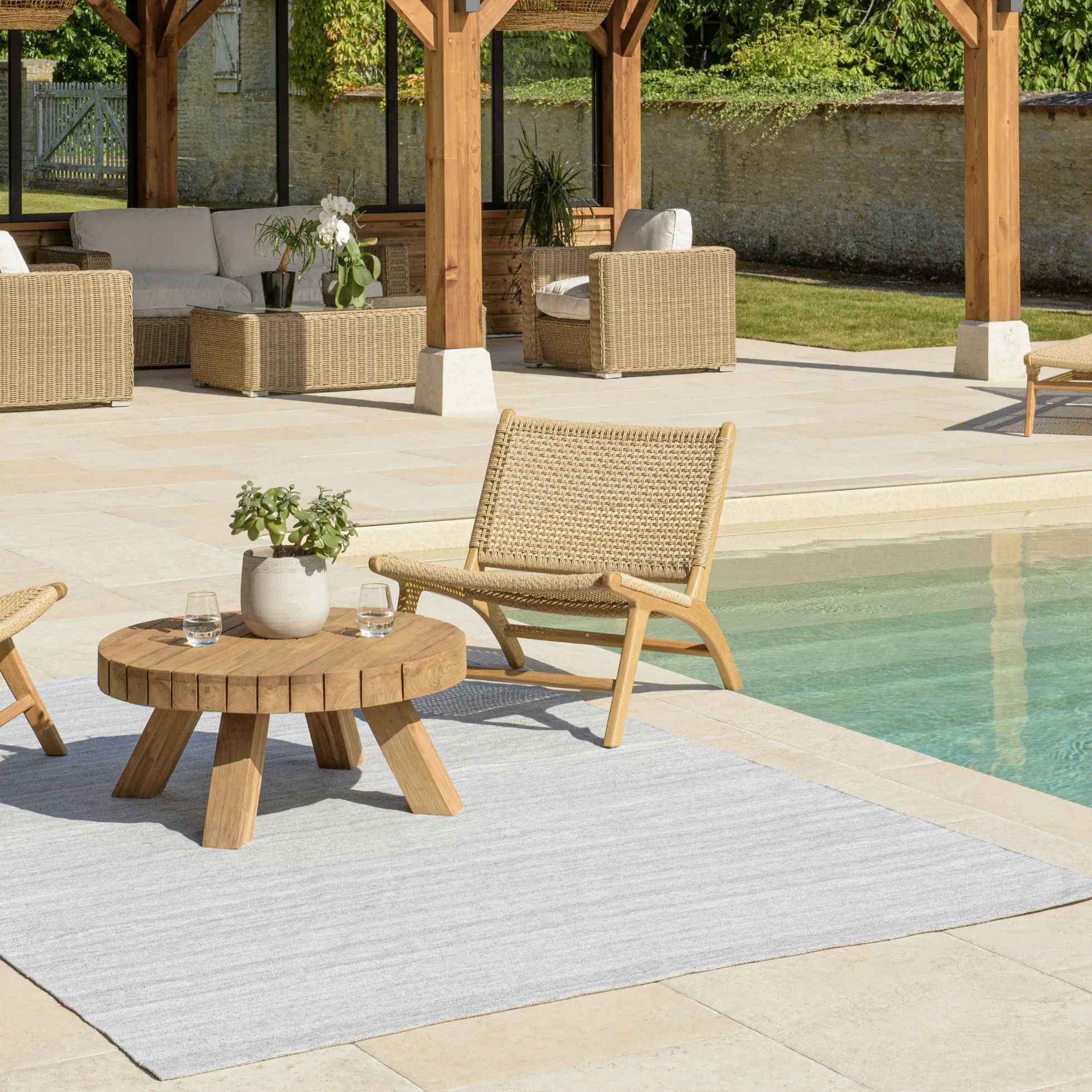Tapis d’extérieur rectangulaire 160x230cm gris chiné COVINA