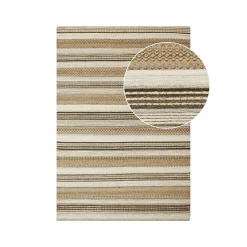 Tapis en jute et laine à motifs linéaires 160x230 cm FEZ