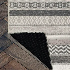 Tapis gris moderne – lignes stylisées, 160x230 cm ISTANBUL