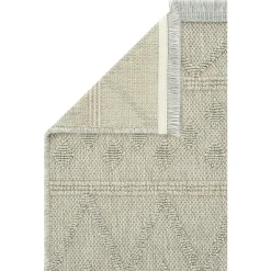 Tapis gris motifs losanges – franges, 120x180 cm ISTANBUL