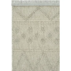 Tapis gris motifs losanges – franges, 120x180 cm ISTANBUL