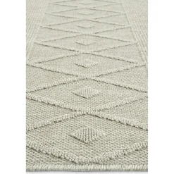 Tapis gris motifs losanges – franges, 120x180 cm ISTANBUL
