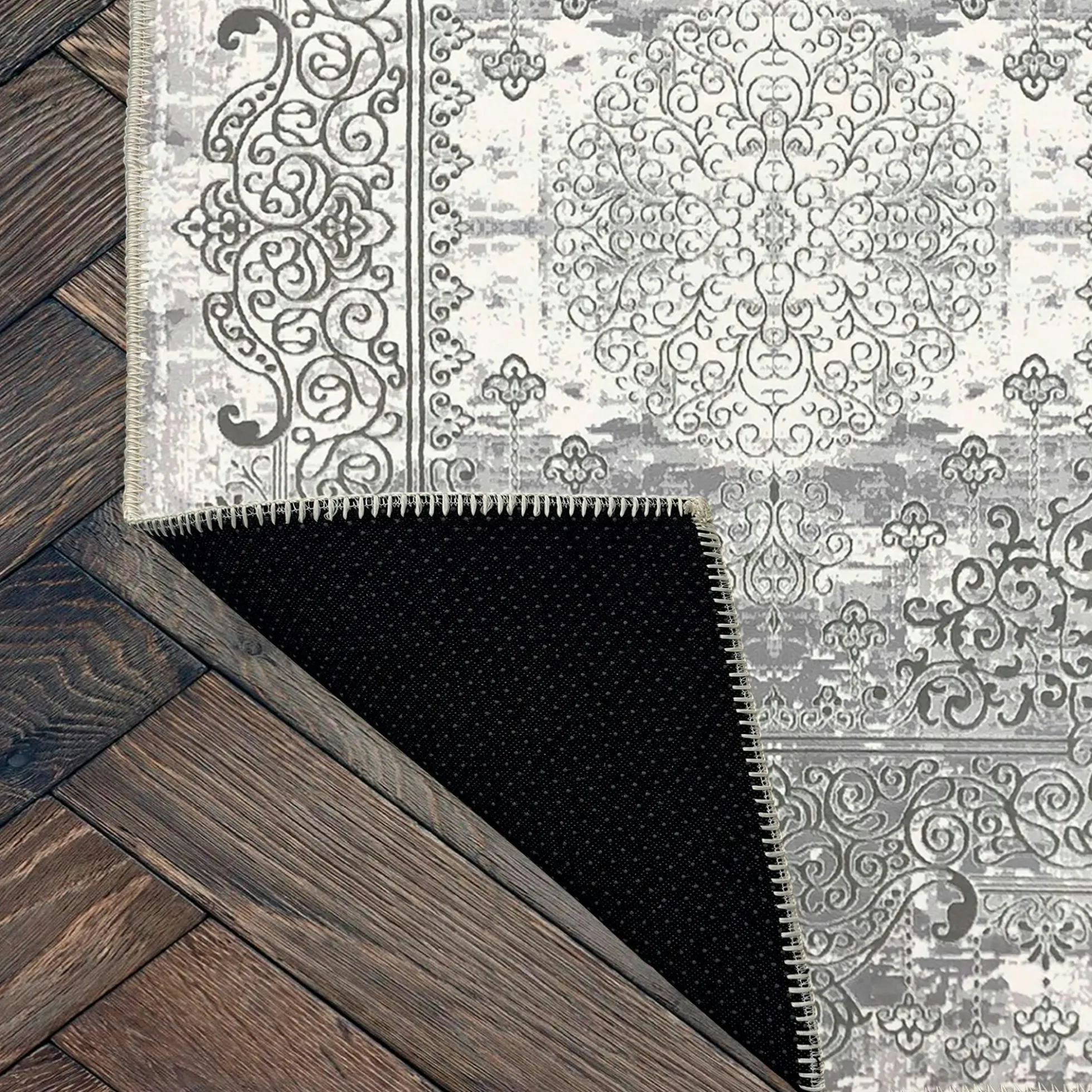 Tapis oriental gris patiné – vintage, 160x230 cm ISTANBUL