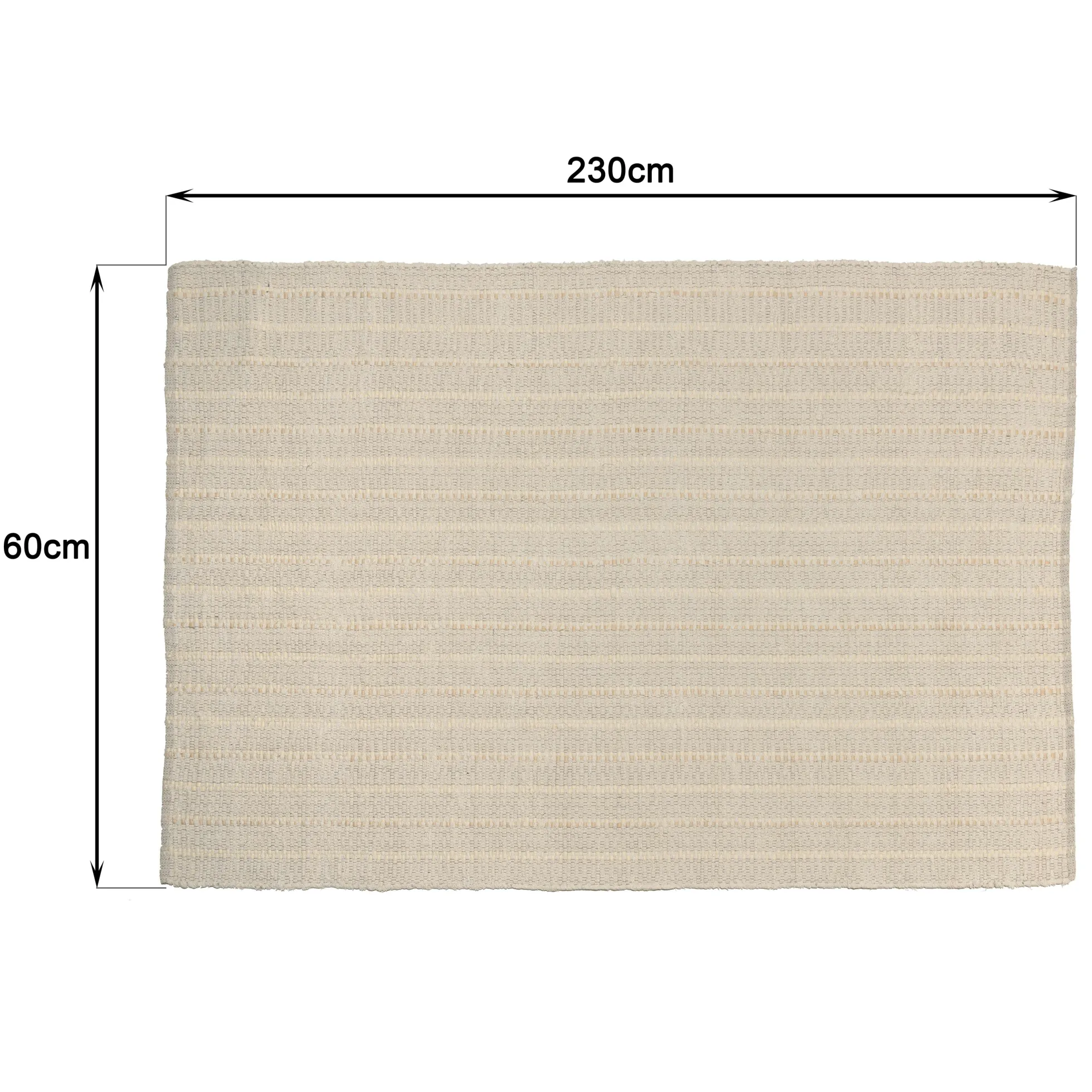 Tapis rectangulaire 160 x 230 cm coton recyclé ivoire