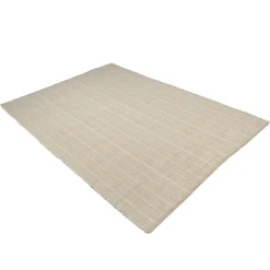 Tapis rectangulaire 160 x 230 cm coton recyclé ivoire