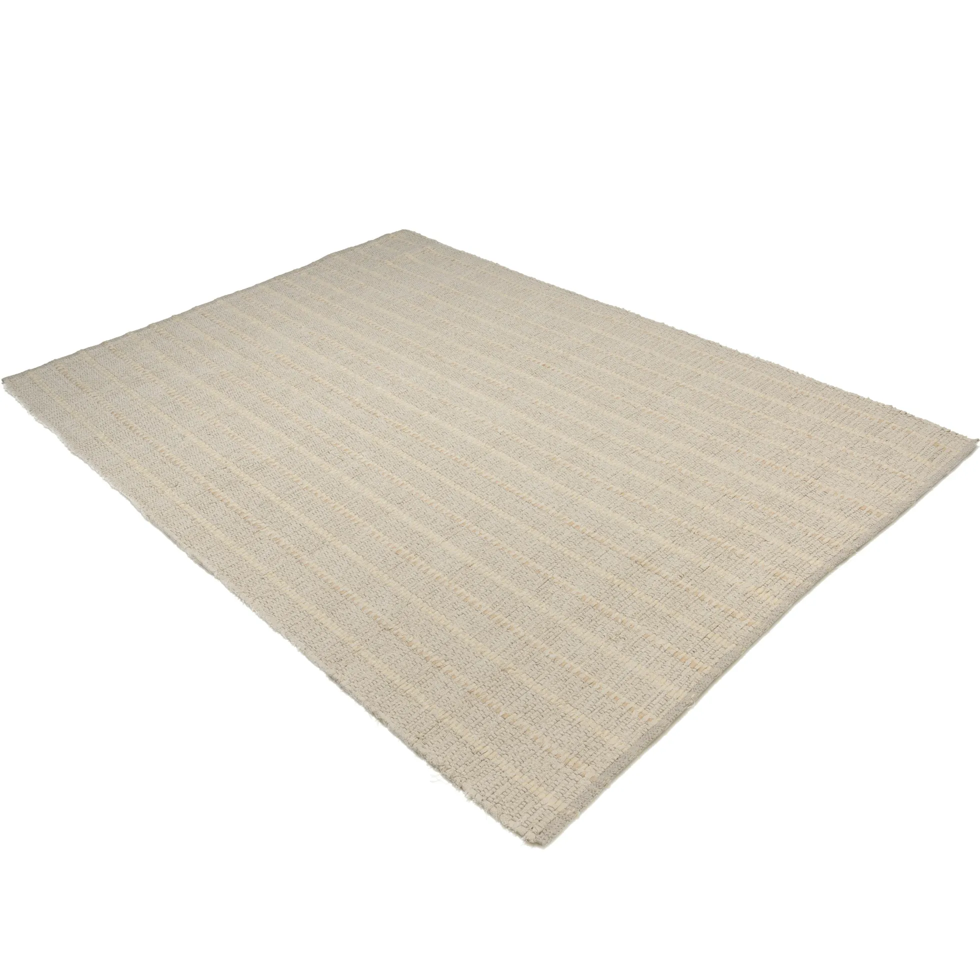 Tapis rectangulaire 160 x 230 cm coton recyclé ivoire