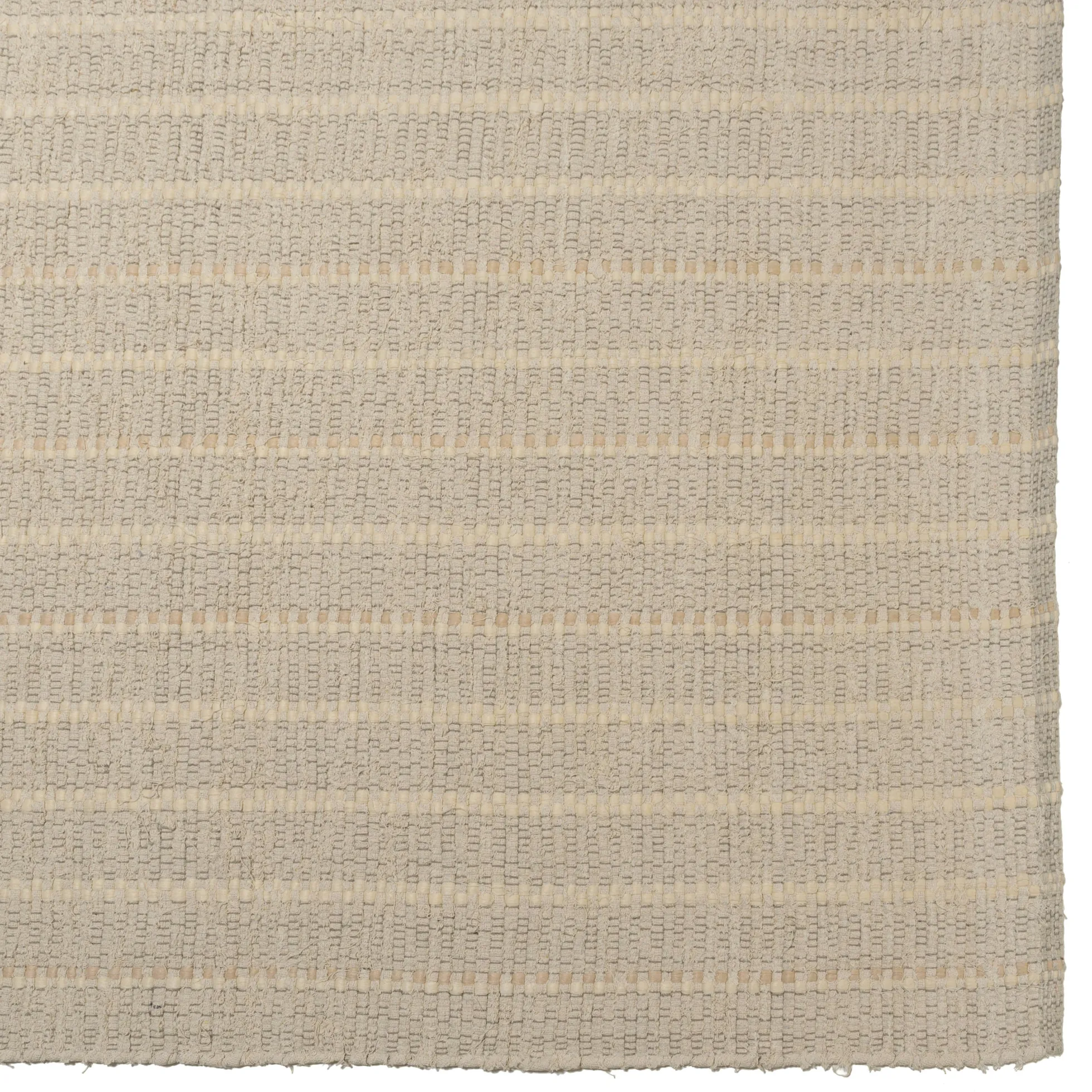 Tapis rectangulaire 160 x 230 cm coton recyclé ivoire