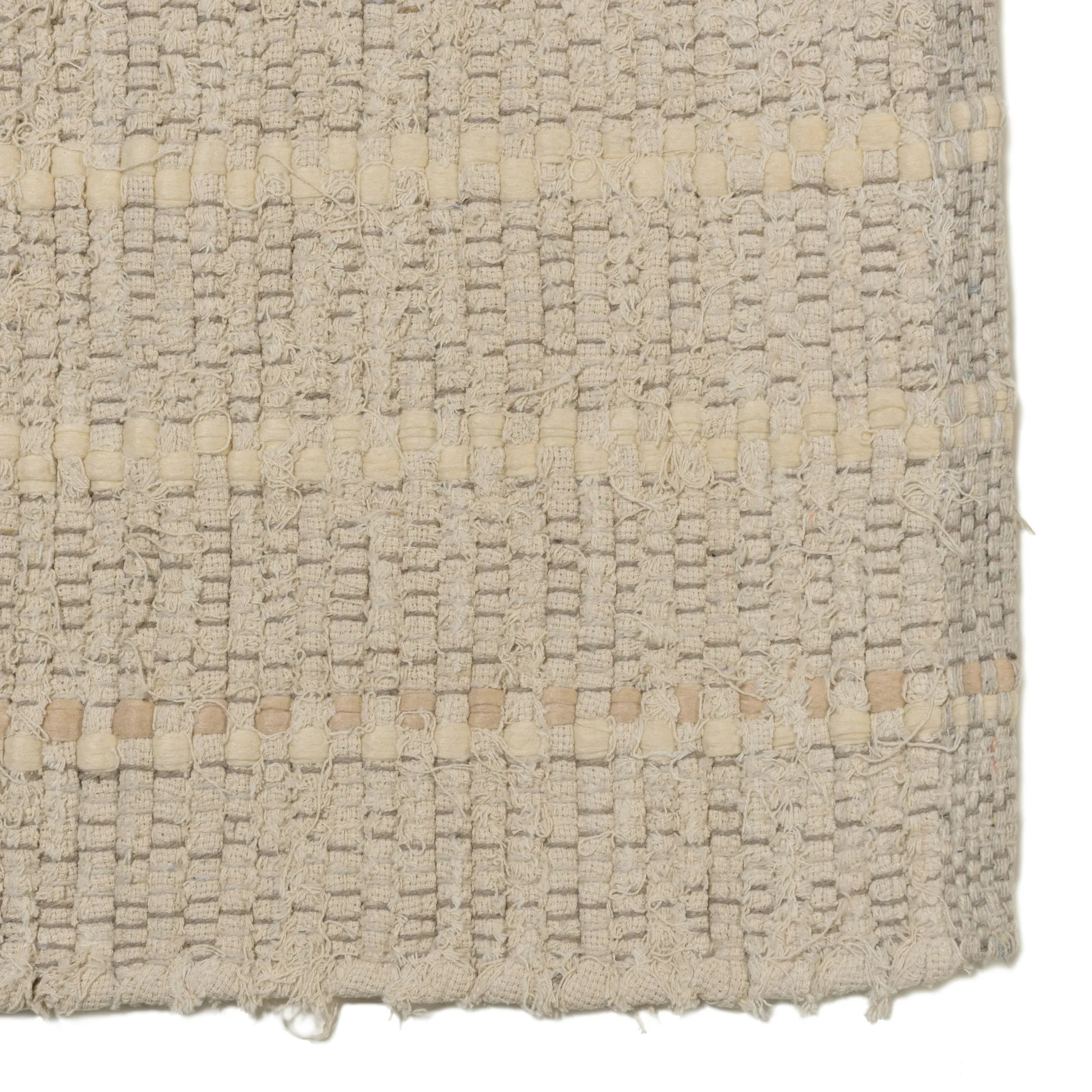 Tapis rectangulaire 160 x 230 cm coton recyclé ivoire