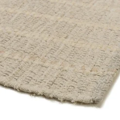 Tapis rectangulaire 160 x 230 cm coton recyclé ivoire