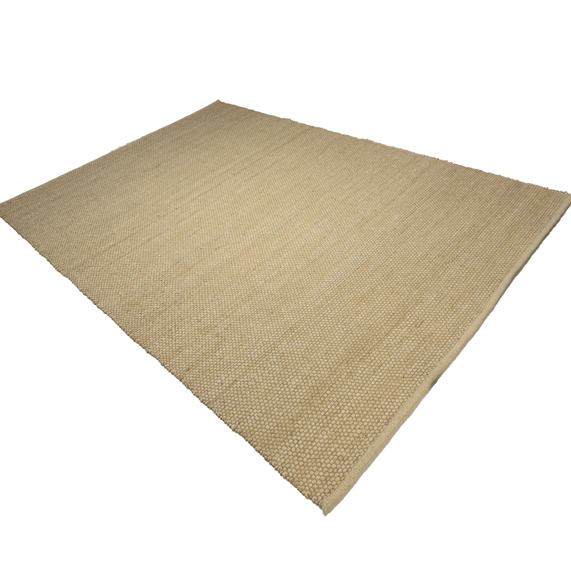 Tapis rectangulaire 200 x 290 cm jute et coton couleur sable