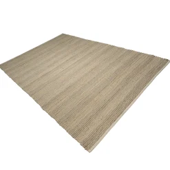 Tapis rectangulaire 160 x 230 cm jute et coton beige / noir