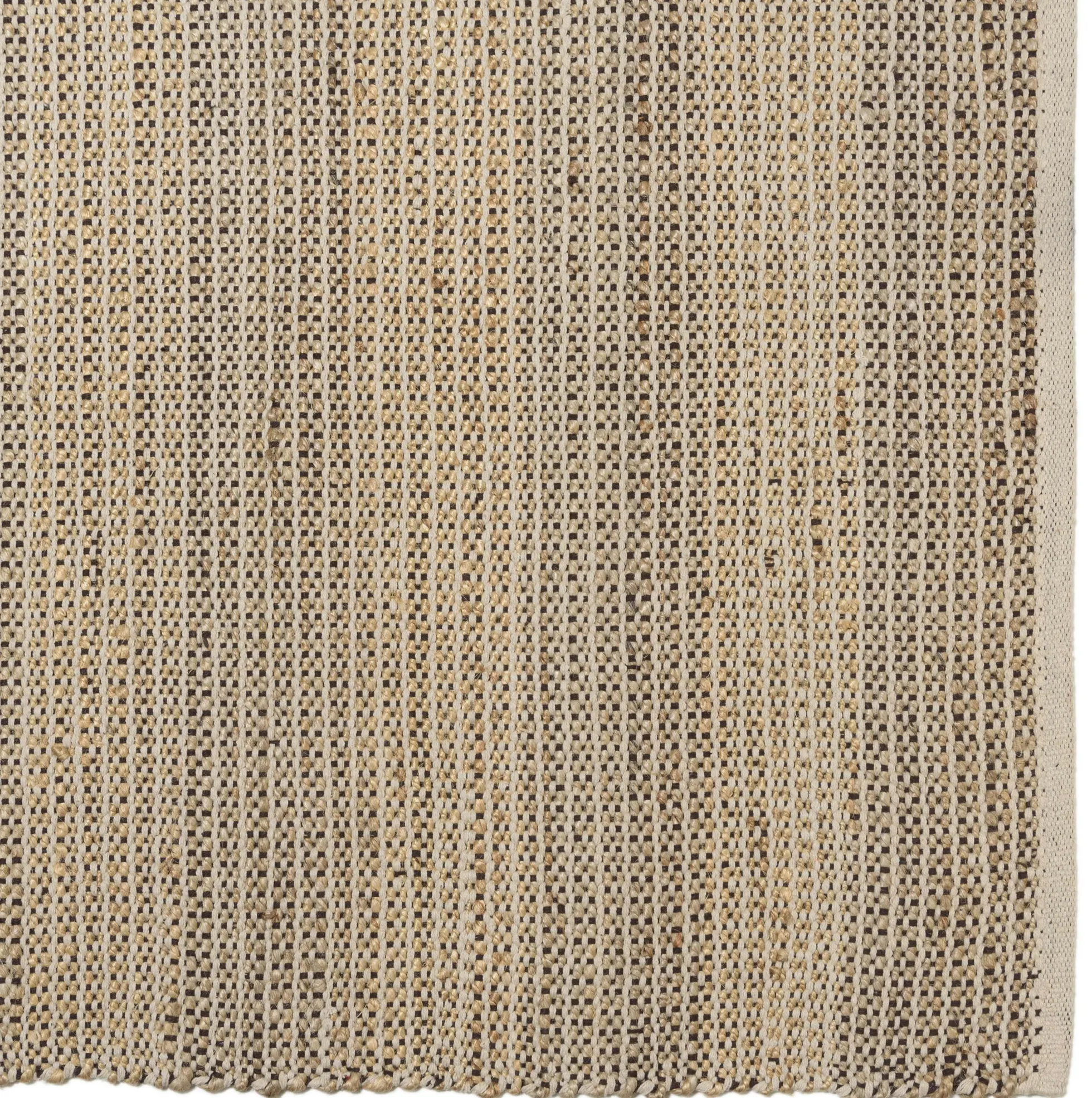 Tapis rectangulaire 160 x 230 cm jute et coton beige / noir